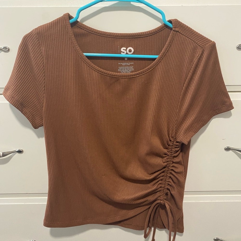 Womens Cropped Cinch-Side Top
